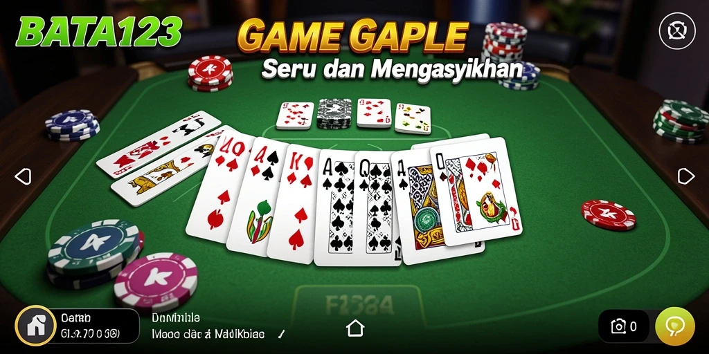 Tampilan seru dari gameplay Gaple di BATA123 yang menantang.