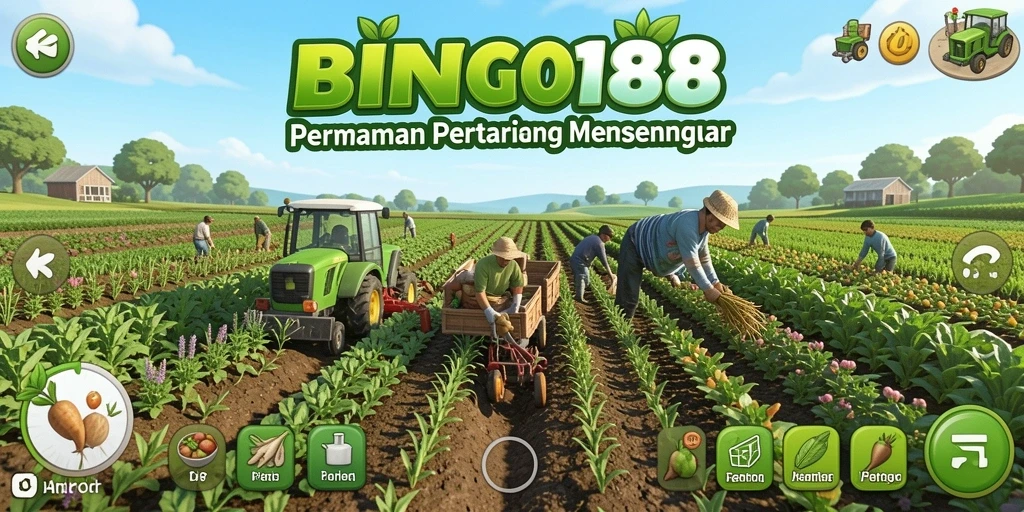 Screenshot gameplay BINGO188 memperlihatkan aktivitas bertani yang menarik.