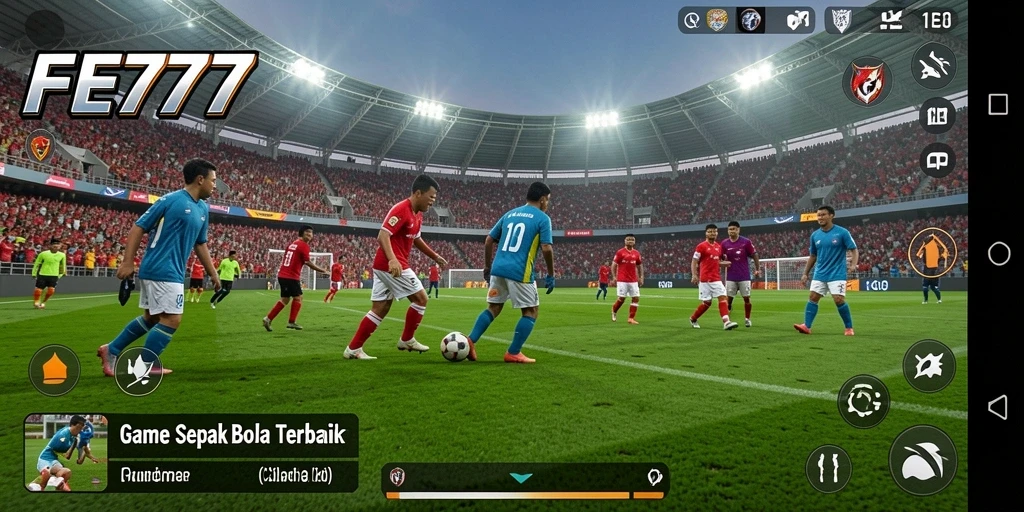 Tampilan gameplay FE777 yang menegangkan di lapangan sepak bola.