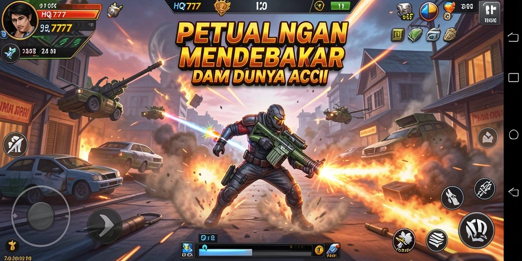Tangkapan layar menampilkan aksi mendebarkan di HQ777.