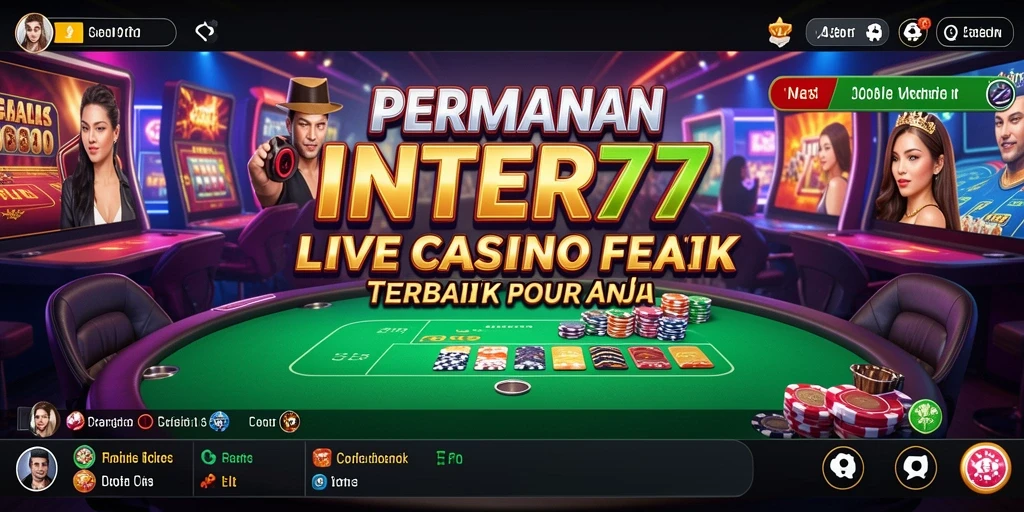 Tampilan utama INTER77 menampilkan dealer langsung dan permainan yang mengesankan.
