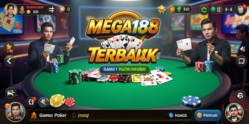 Tampilan screenshot utama MEGA188 menampilkan pengalaman bermain Poker yang mendebarkan.