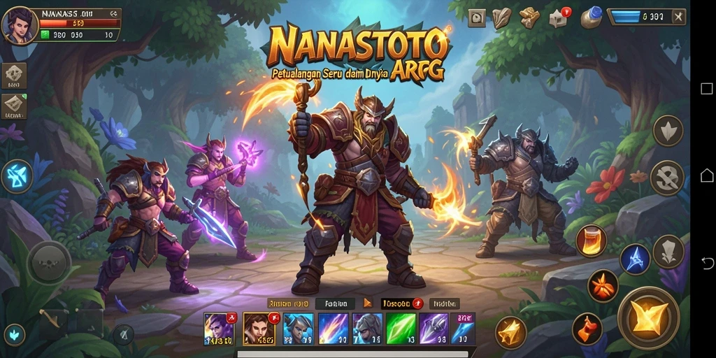 Screenshot NANASTOTO menampilkan pertarungan epik dalam dunia ARPG.