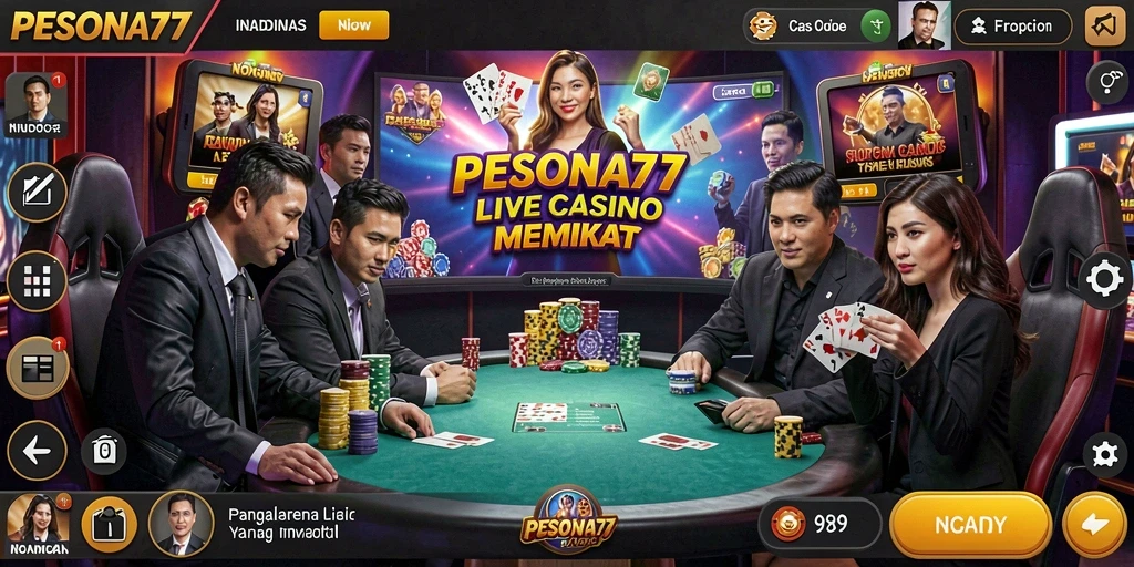 Screenshot PESONA77 menampilkan gameplay Live Casino yang interaktif dan menarik.